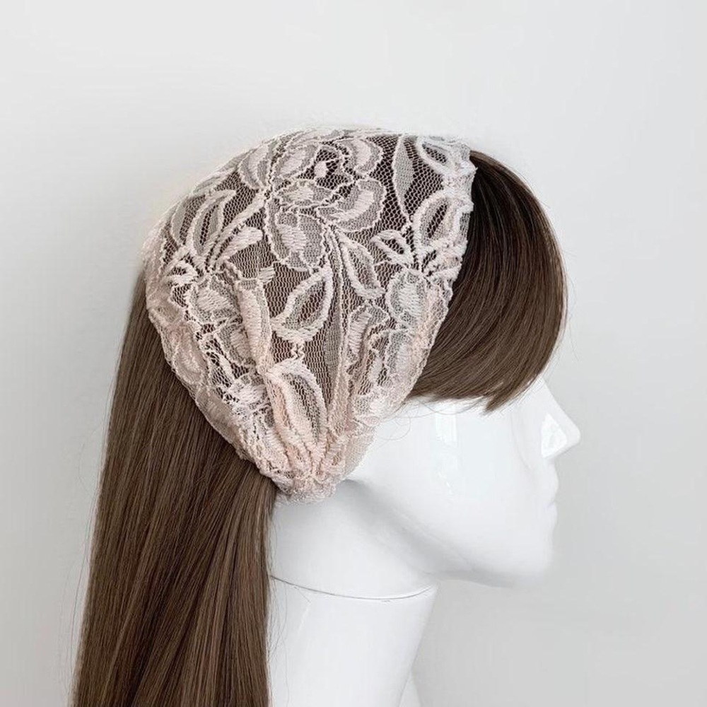 Lace Wide Headband - Hair Scarf, Bandanas